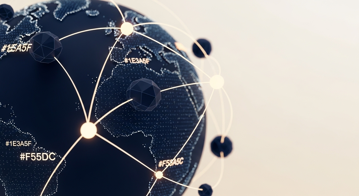 Abstract digital globe with network connections representing global marketing reach